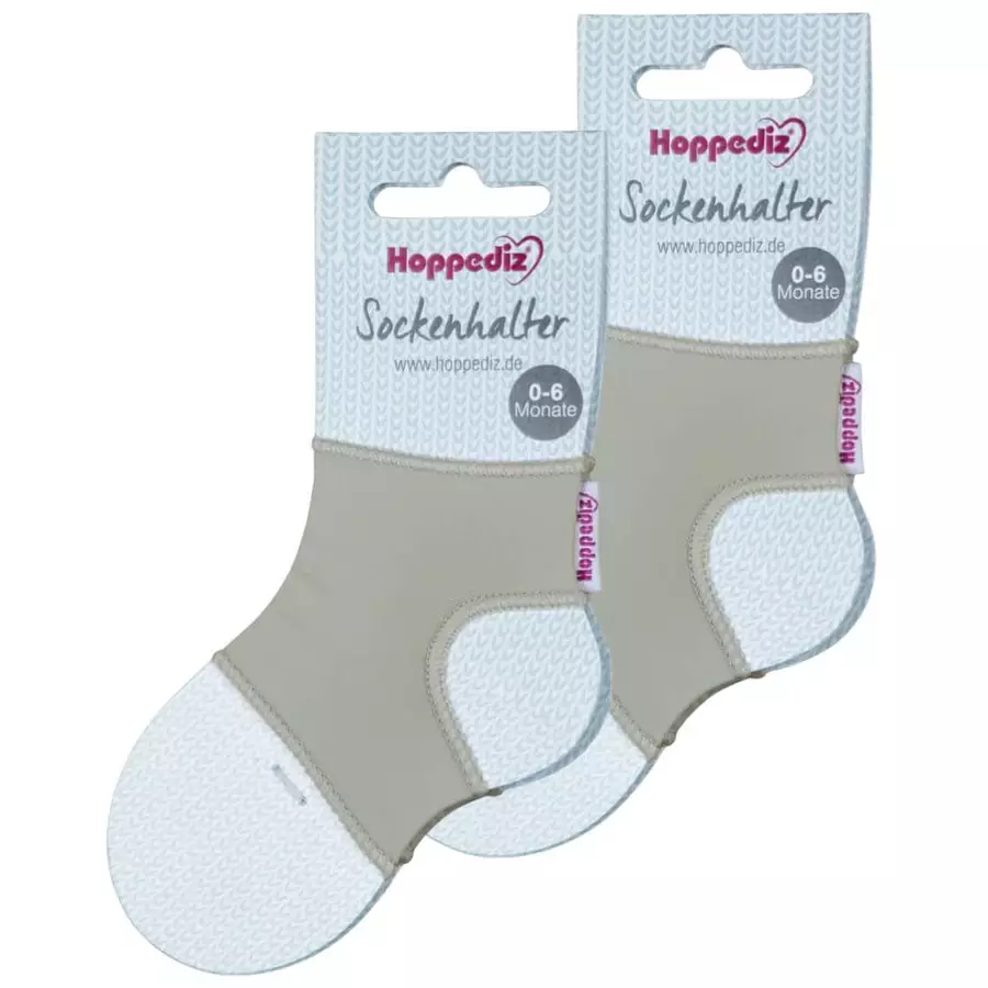 Hoppediz Babysocken Sockenhalter 2-er Set grau