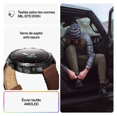 Montre GPS Polar Grit X2 Pro Titane Gris Titan Marron