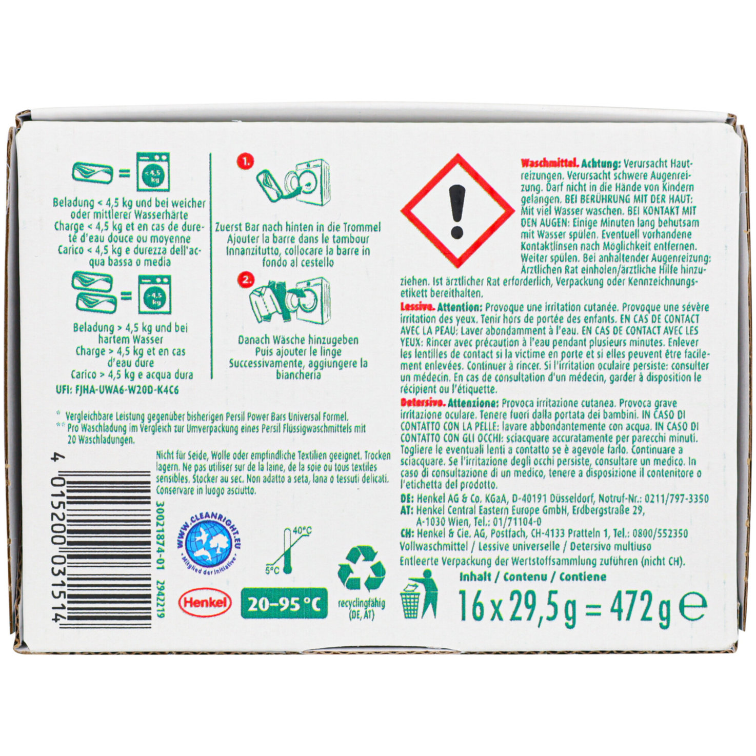 Persil Power Bars Universal 16 Waschgänge