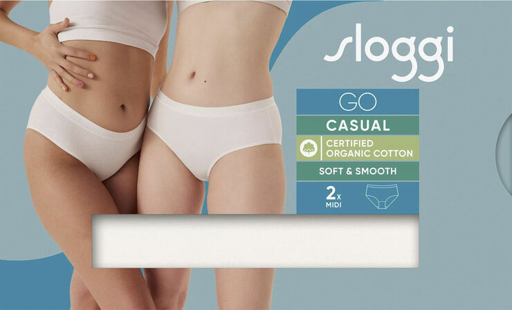 Sloggi sloggi GO Casual Midi 2P Silk white