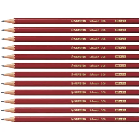 Bleistift - STABILO Schwan in rot - Härtegrad HB - 12er Pack