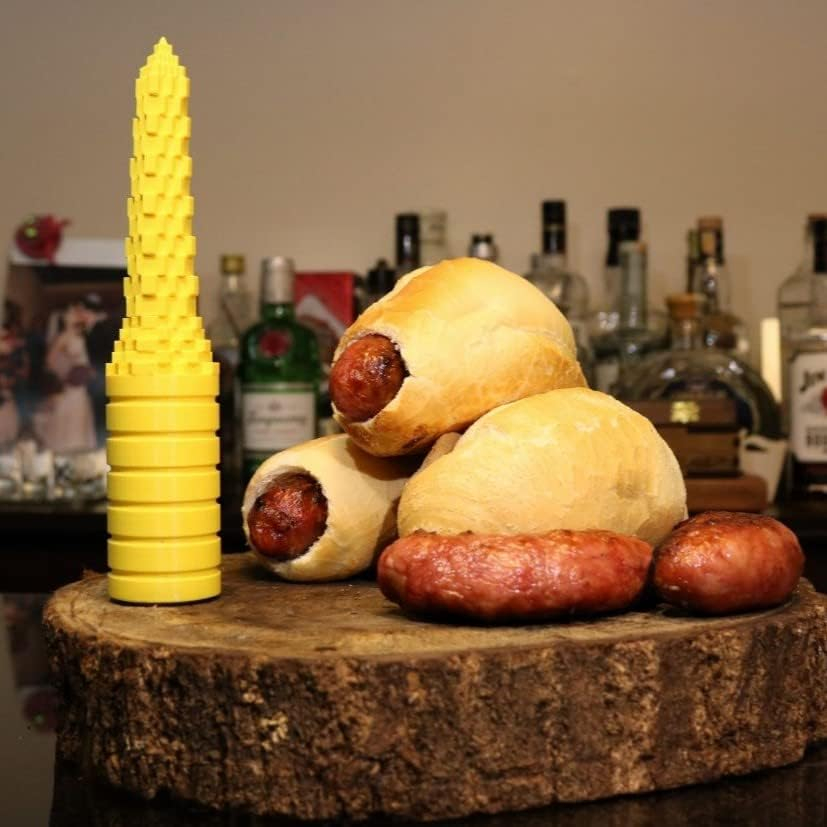 (20cm) Hot Dog Brötchen Stanzer BBQ Zubehör Bratwurst Brötchen Bohrer Küchenhilfe - Gelb