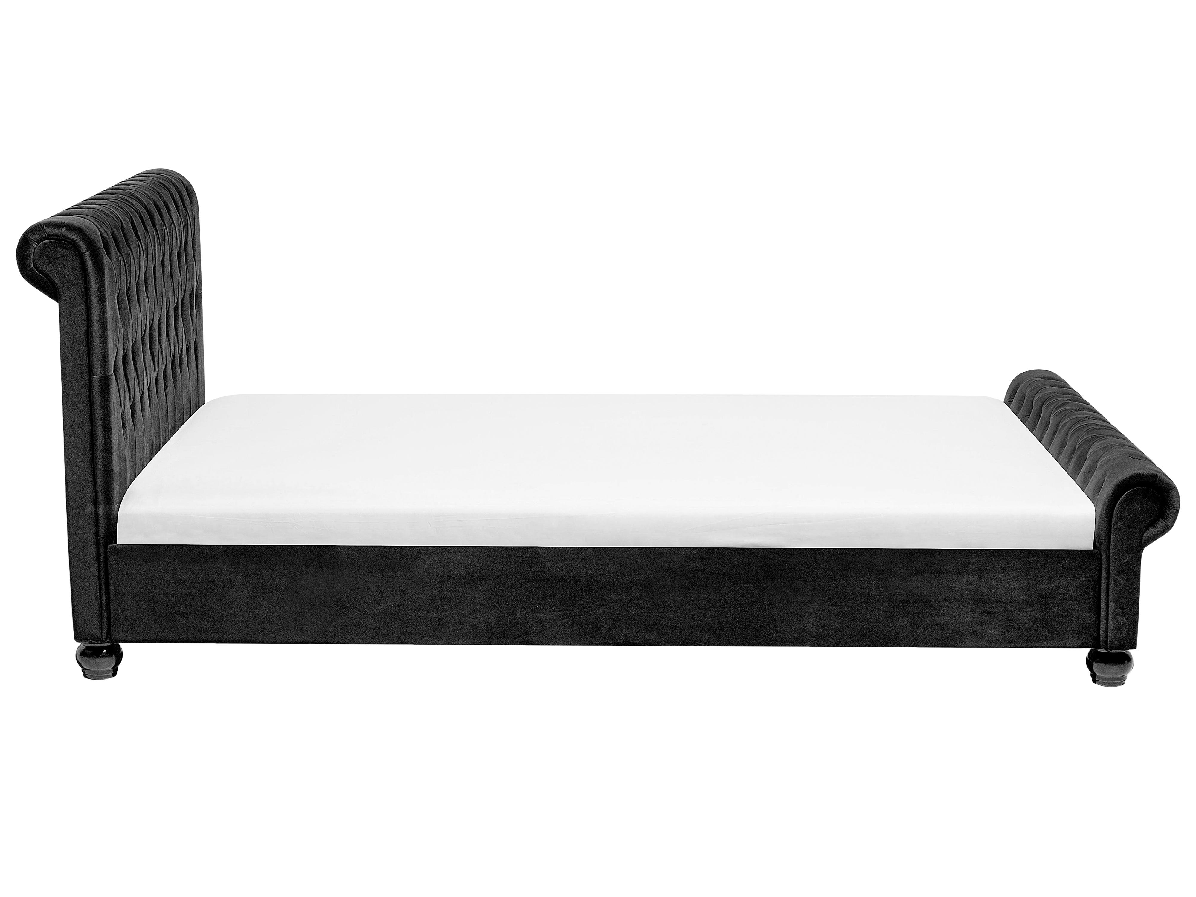 Waterbed Fluweel AVALLON 180 x 200 cm Zwart