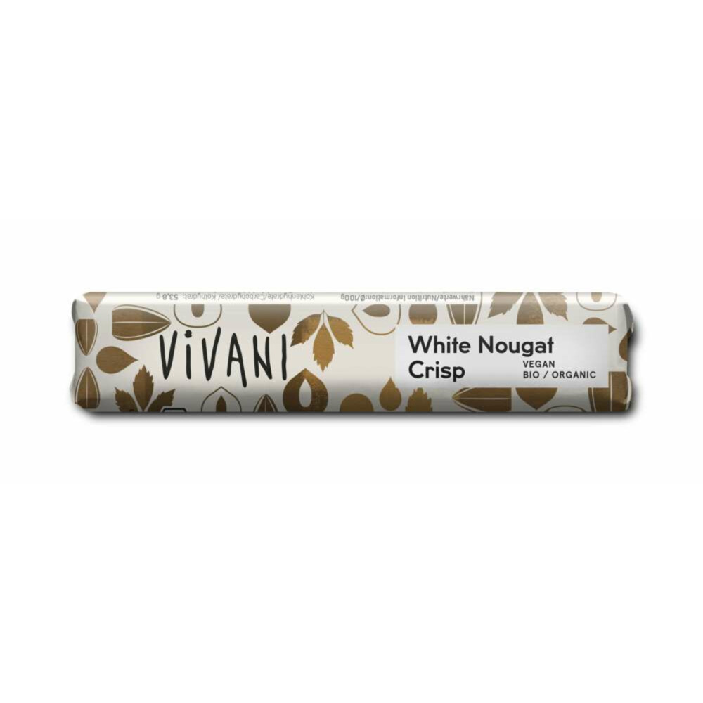 18x Vivani Chocoladereep Wit Nougat Crisp35 gr