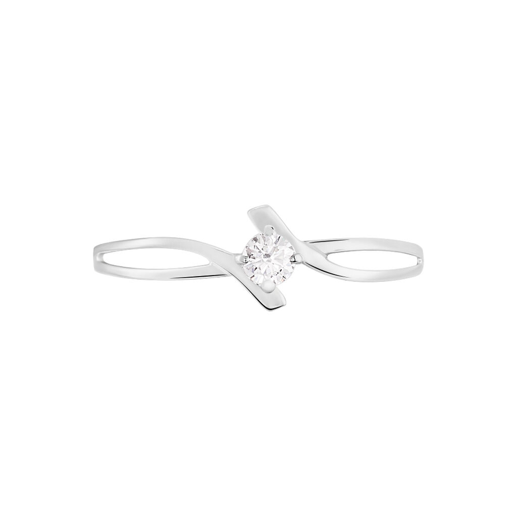 Bague Chamirame Or Blanc Oxyde De Zirconium