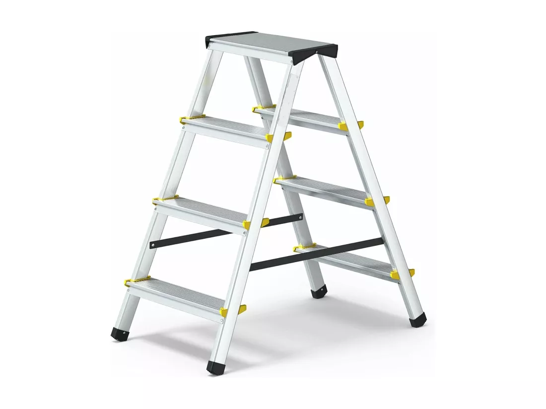 Tabouret échelle aluminium 4 marches 4x4 double montée 125 kg