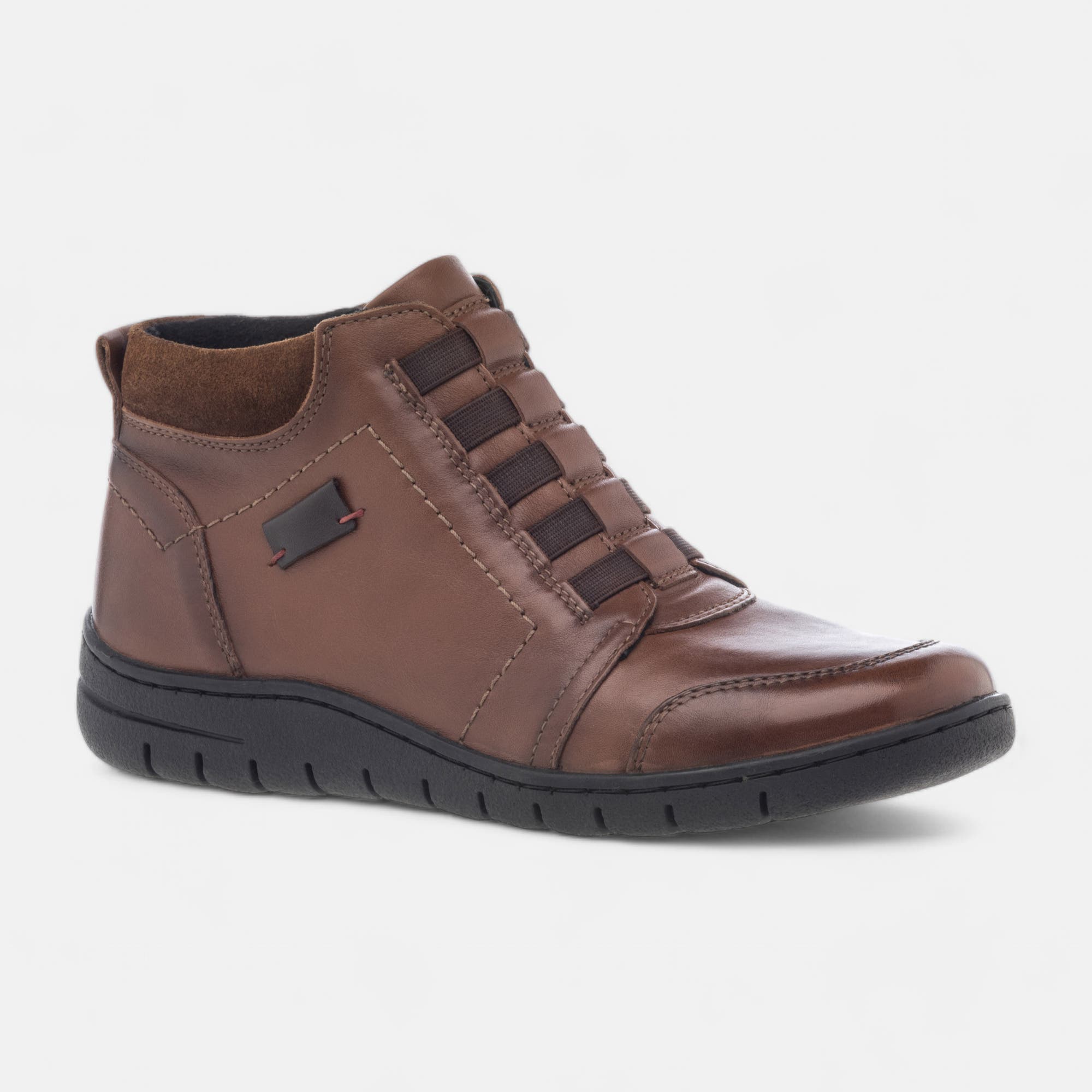 Boots Femme en cuir cognac