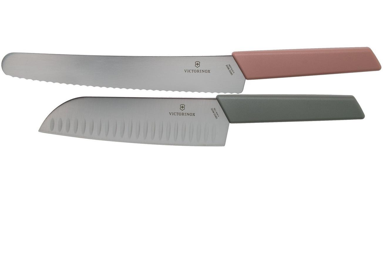Victorinox Swiss Modern tweedelige messenset, broodmes en santoku