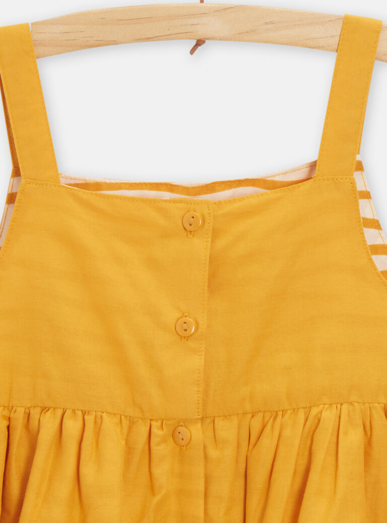 Robe réversible jaune et imprimé animalier pour fille