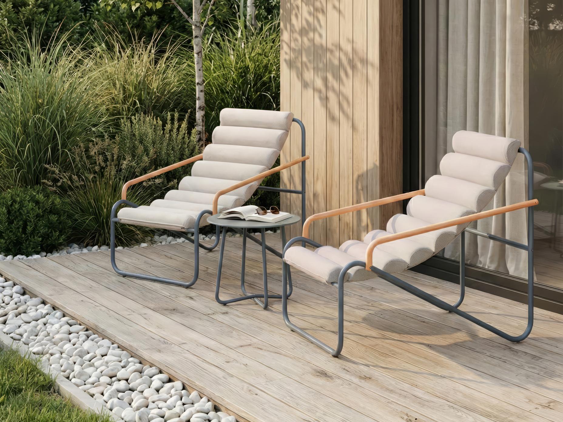 Loungeset met tafel 2-zits PASTO Metaal Donkergrijs