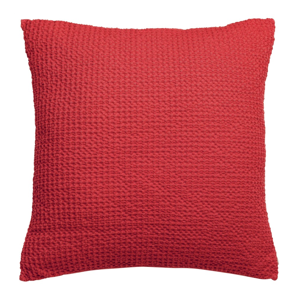 Coussin stonewashed maia groseille 45 x 45 cm