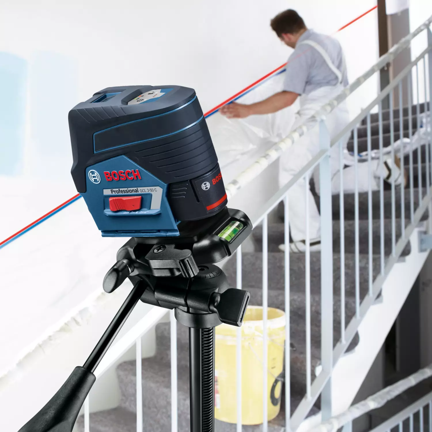 Bosch GCL 2-50 C 12V Li-Ion accu Kruislijnlaser in etui set (1x 2.0Ah accu) in L-Boxx - 20m