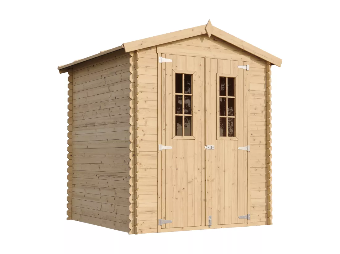 Abri de jardin en bois AVEC SOL TRAITÉ - I186xL196xH218 cm/ 2,82 m2 - TIMBELA M320C+M320G
