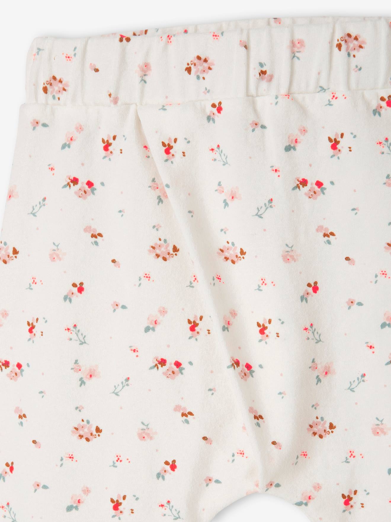 Calça de malha leve para recém-nascido, rosa médio, lisa.