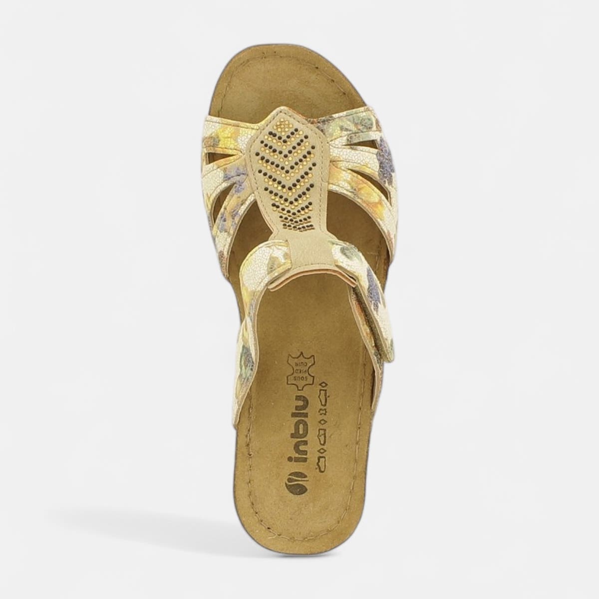 Mules à talon compensé Femme beige
