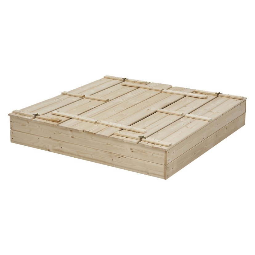 Sandkasse med benk 120x120x20 cm