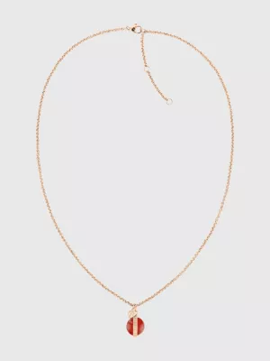 Colar com pingente de cravo em formato de esfera de cornalina banhado a ouro