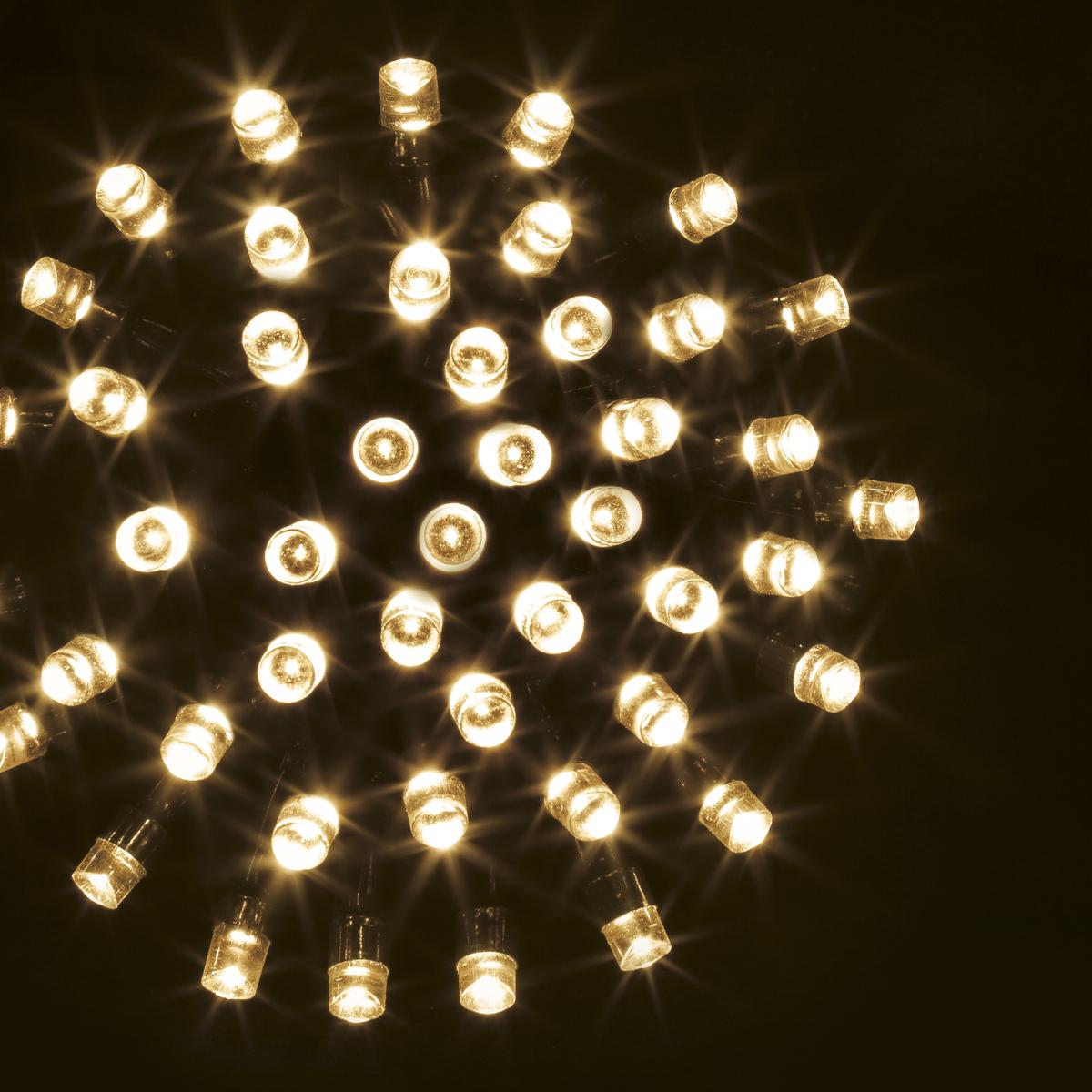 GUIRLANDE EXTERIEUR 30M 300LED BLANC CHAUD FIL VERT