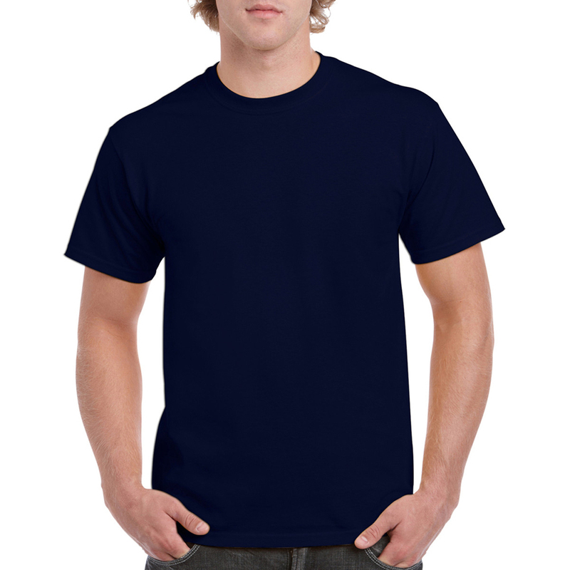 Camiseta básica de manga curta Gildan Heavy Cotton, 100% algodão grosso.