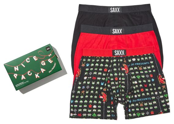 Lot de 3 Boxer Saxx Ultra Super Soft Rouge/Noir