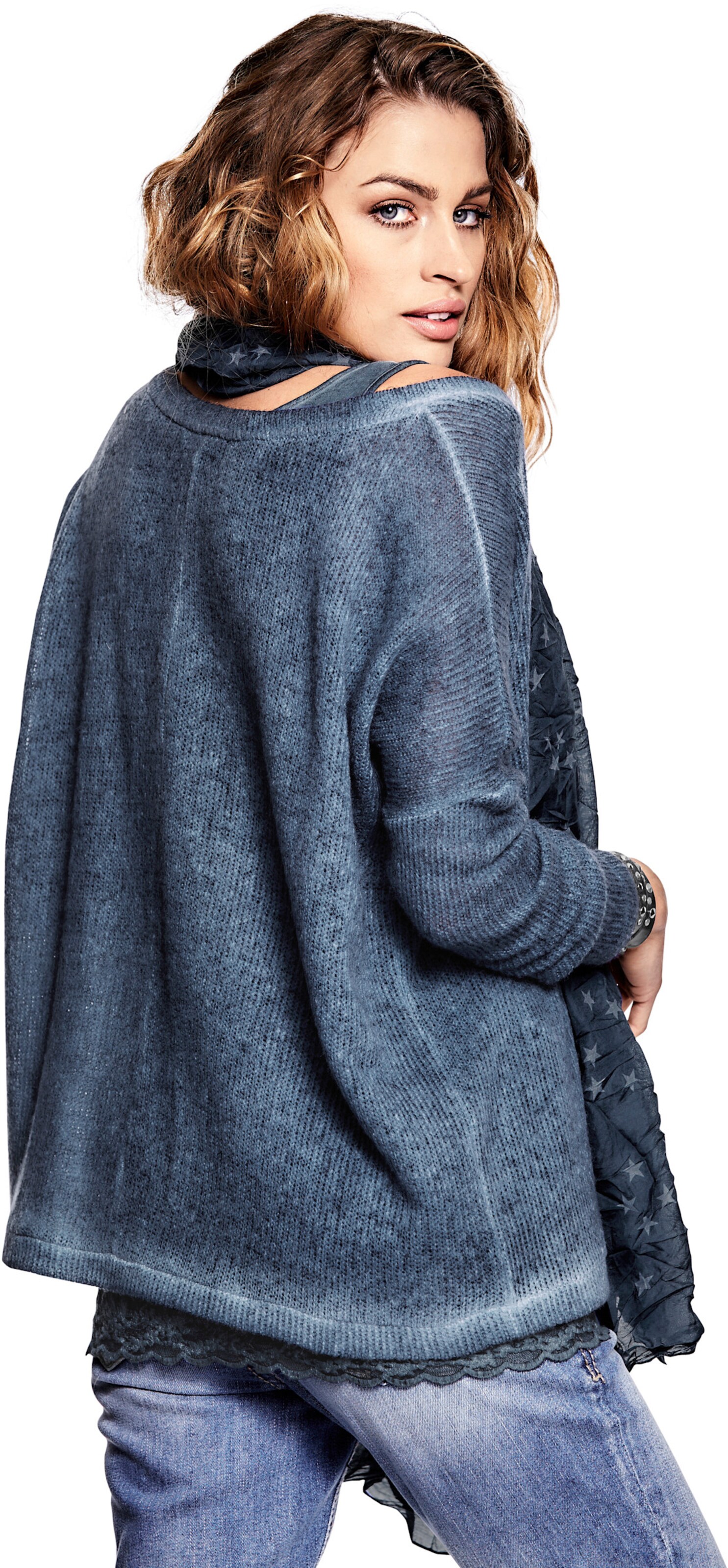 heine Rundhals-Shirts in blau