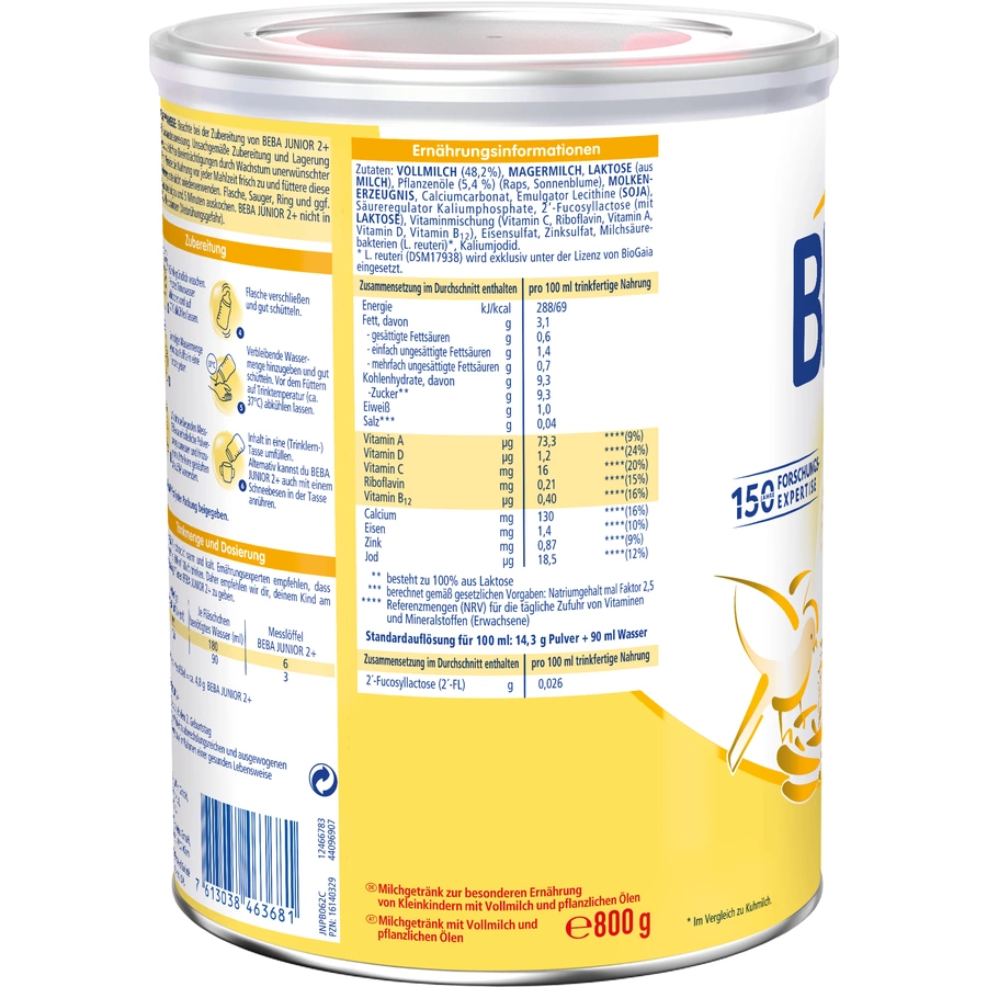Nestlé BEBA Junior 2+ 800 g ab dem 2. Jahr