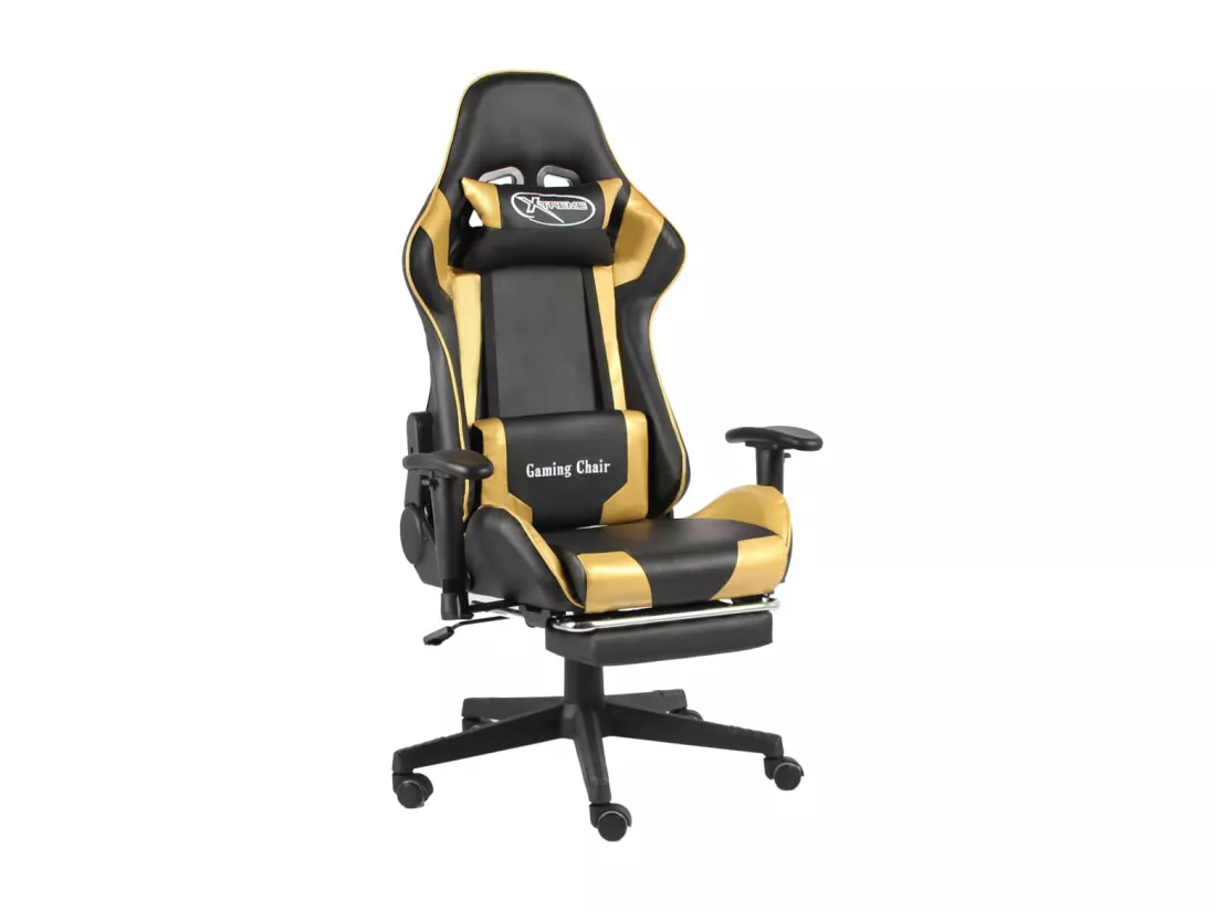Chaise de jeu pivotante avec repose-pied Doré PVC