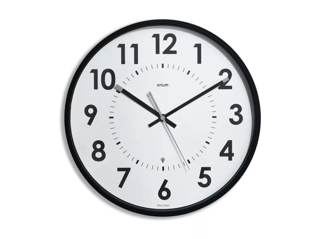 Horloge radio contrôlée Abylis Ø30cm - Noir - Orium