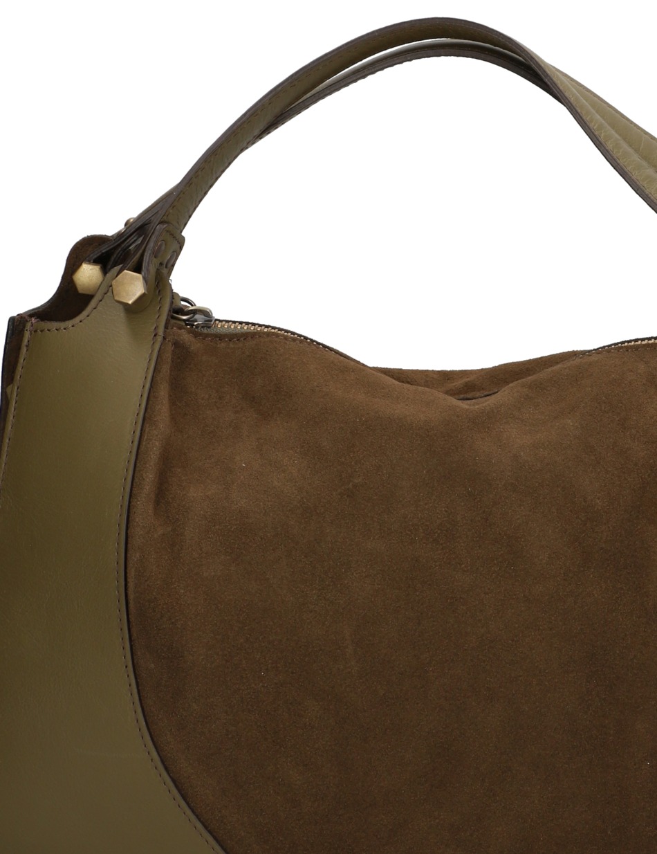 Lederkombination Hobo Bag