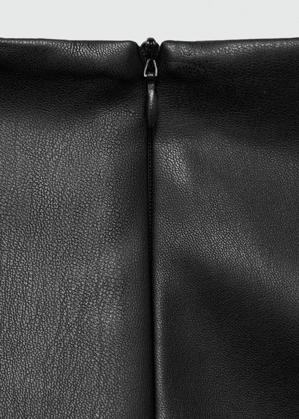 MANGO TEEN imitatieleren skort zwart