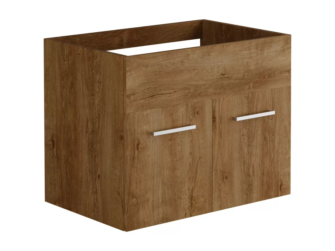 Meuble sous vasque suspendu - Coloris naturel foncé - 60 cm - CLAUDIA II