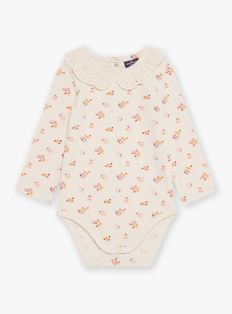 Jupe chasuble rouge foncé en velours côtelé et body écru en jersey