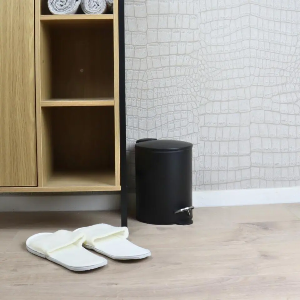 Nordix Pedaalemmer 3 Liter 2 Stuks Badkamer Toilet Zwart Metaal