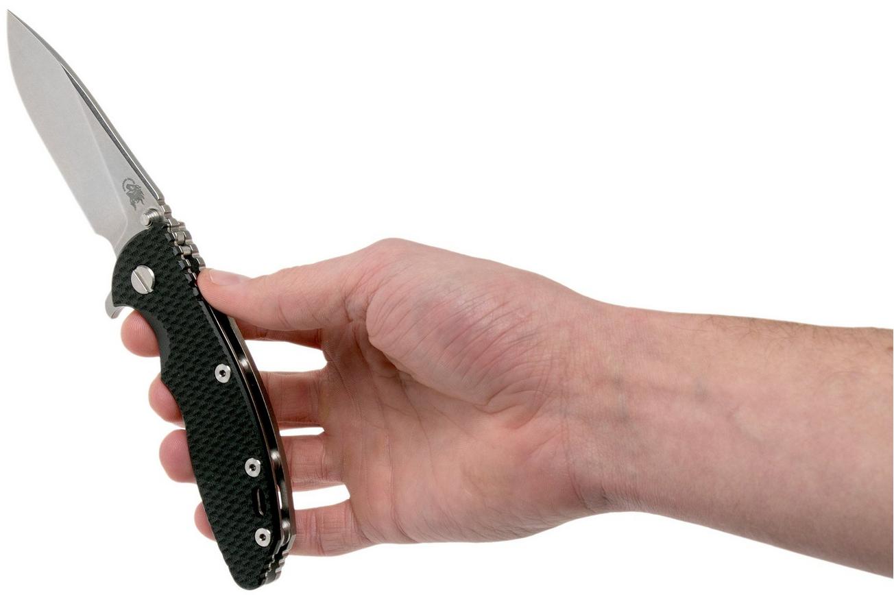 Rick Hinderer XM18 3,5” 20CV Slicer, Black G10 zakmes