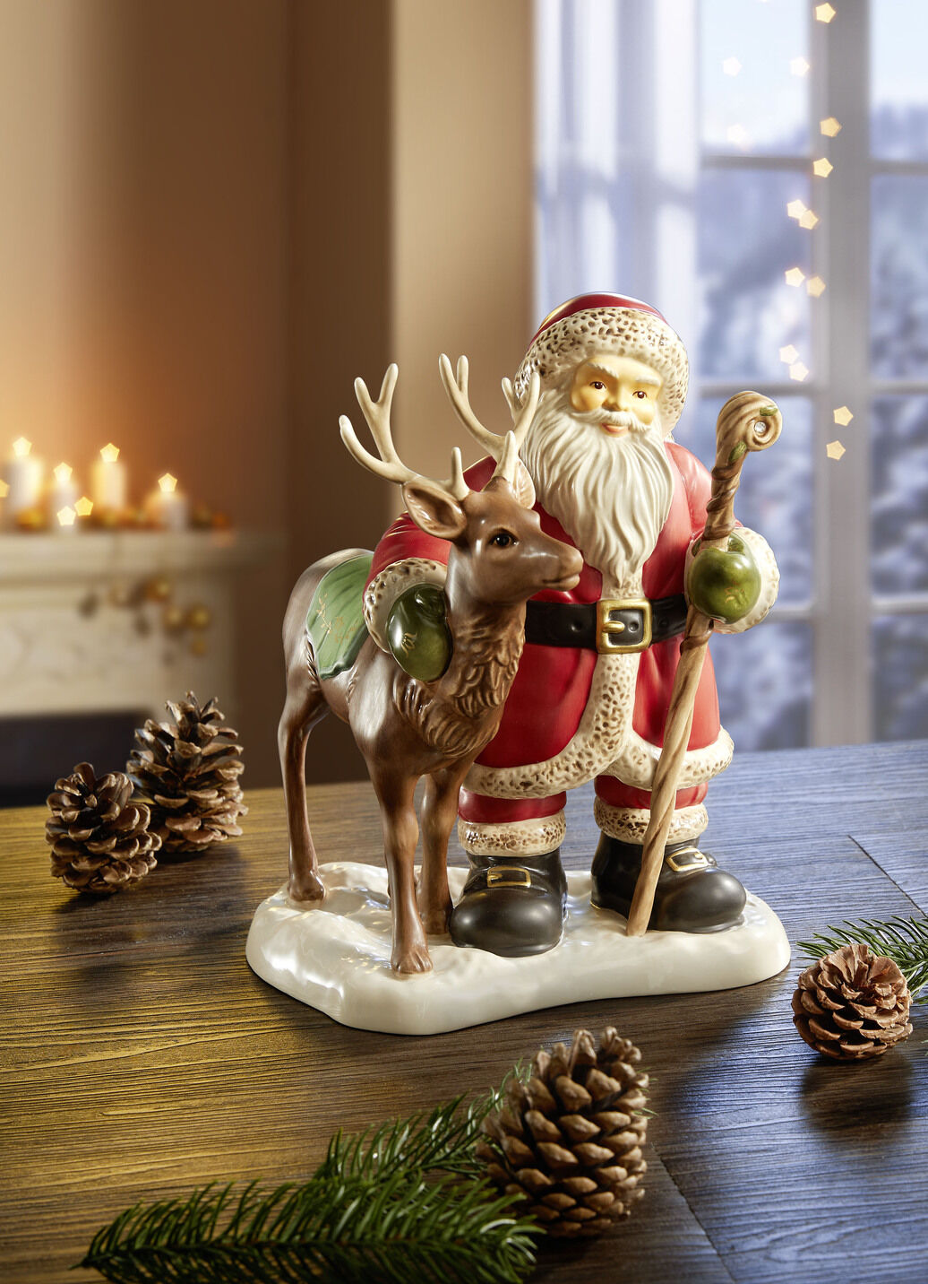 Weihnachtsmann mit Hirsch