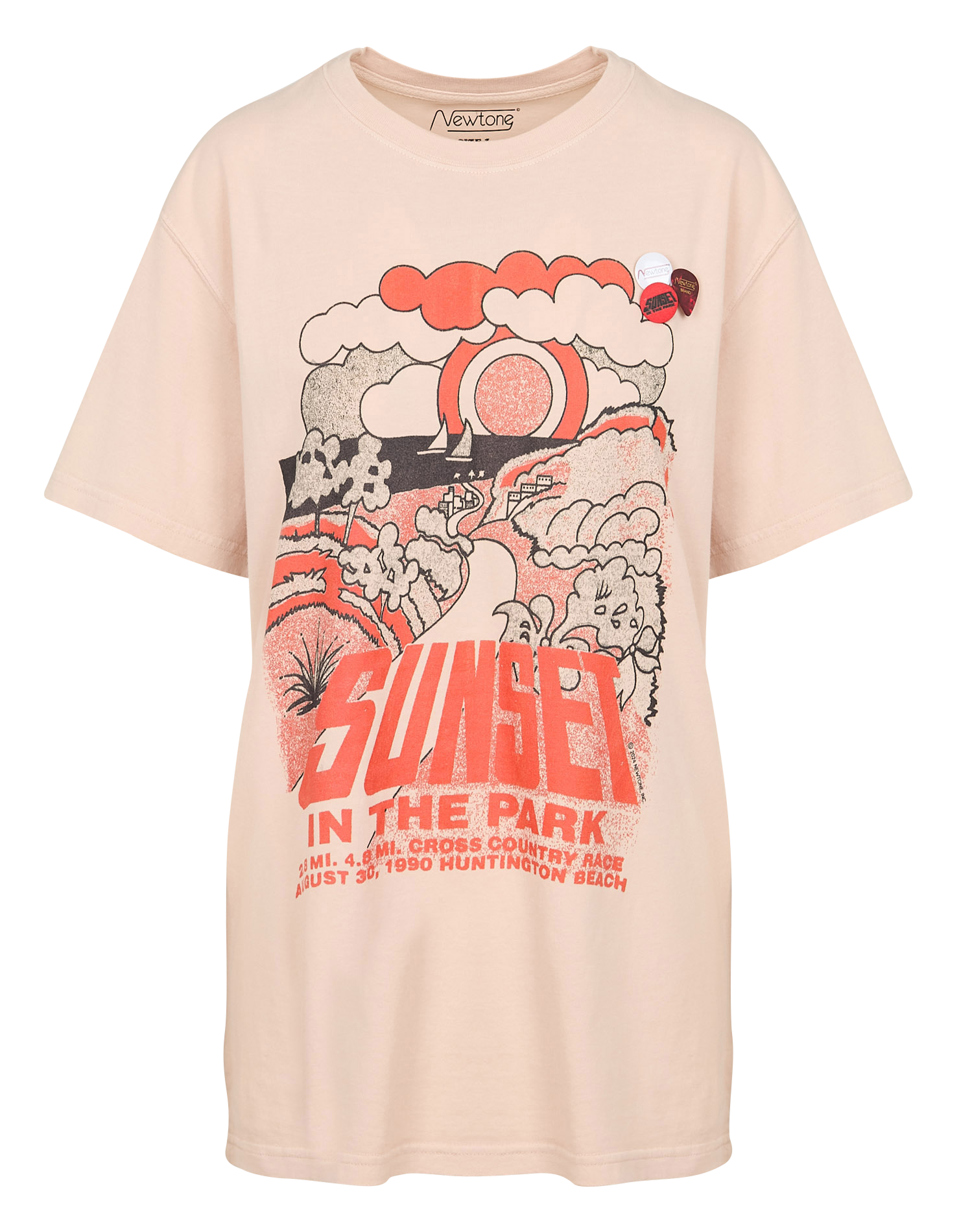 TRUCKER PARK - Tee-shirt droit col rond sérigraphié en coton | Gris