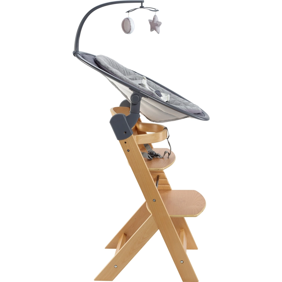 babyGO Hochhstuhl-Set Newborn Family Natur  Grey