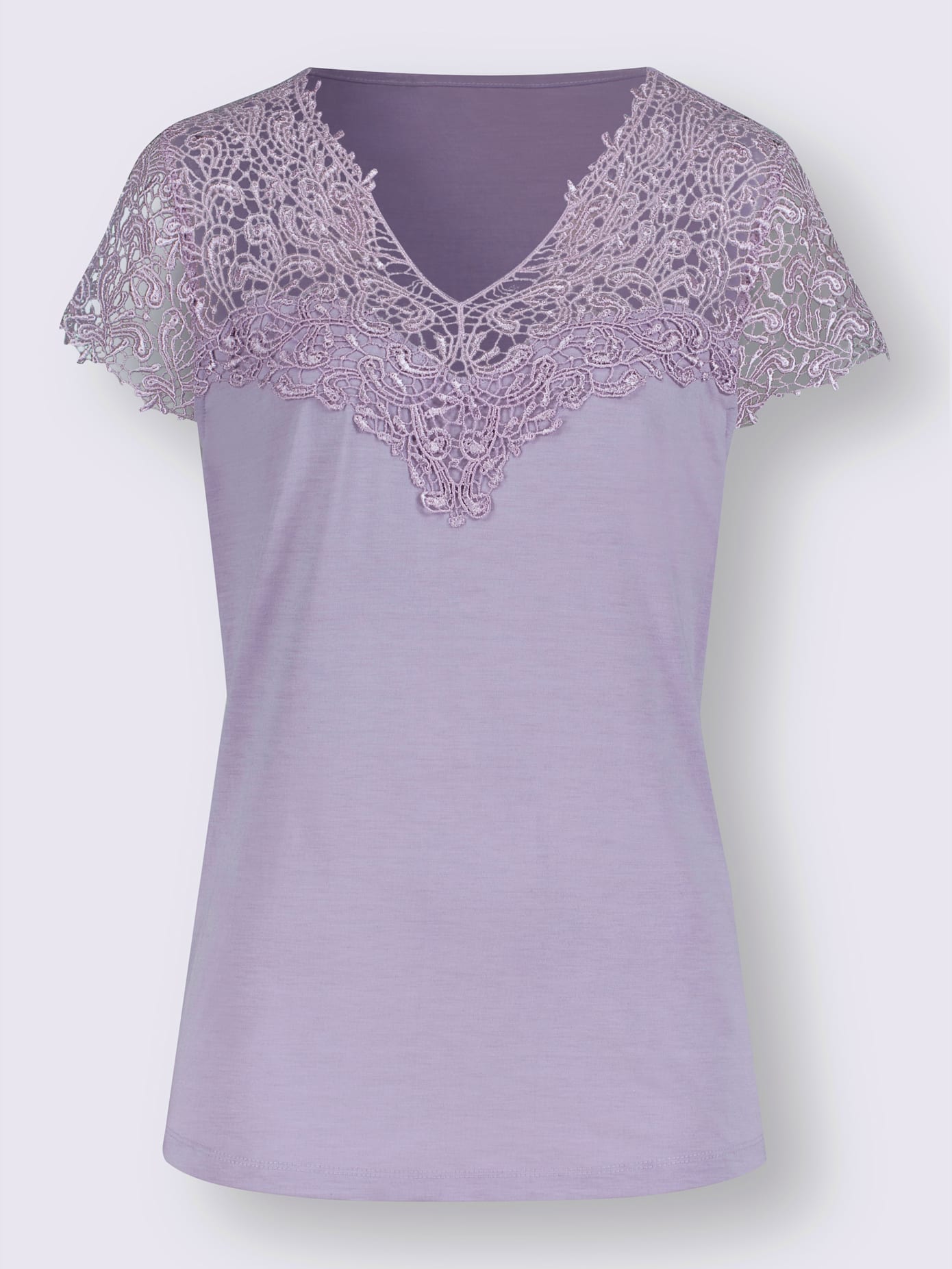 T-shirt en dentelle empiècement en dentelle