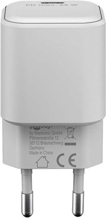(65W/3A) Nano USB C GaN Ladegerät Netzteil Power Delivery (65370) - Weiss