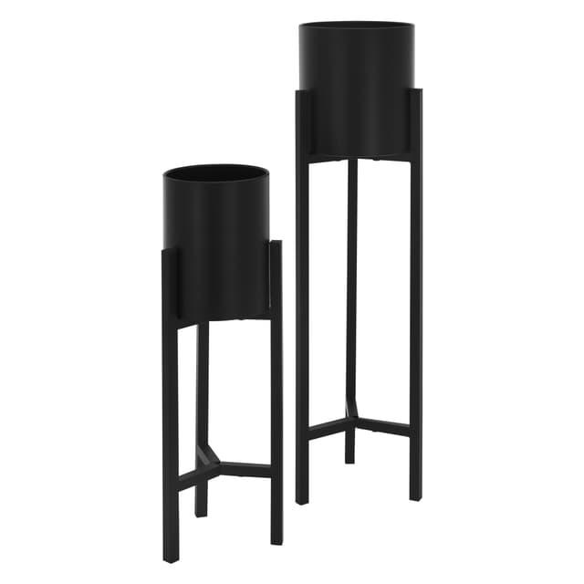 ML-Design Urtepotteskjuler 2 stk, sort, 18x18x56cm / 20x20x76cm