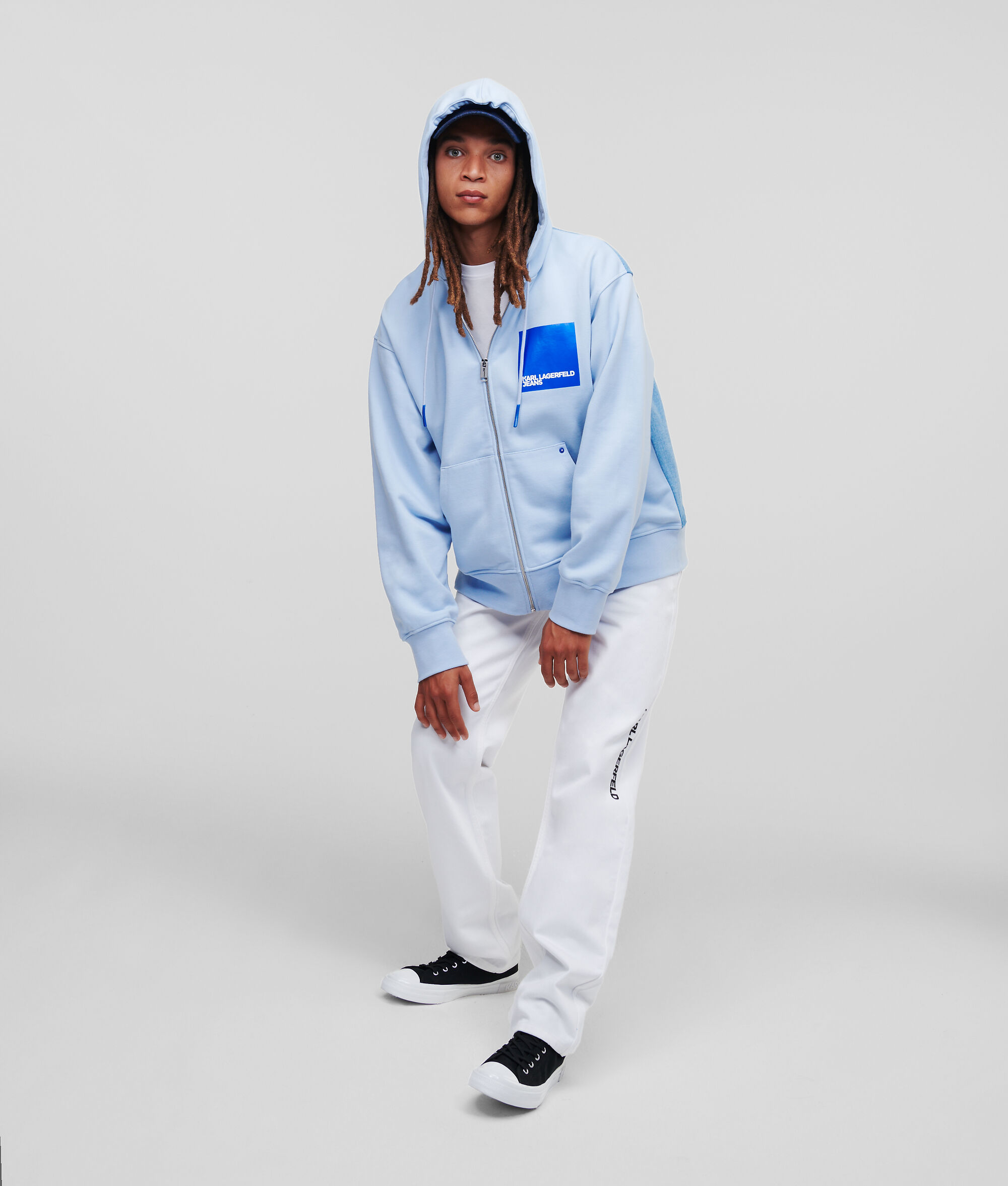 SWEAT À CAPUCHE ZIPPÉ BICOLORE KLJ
