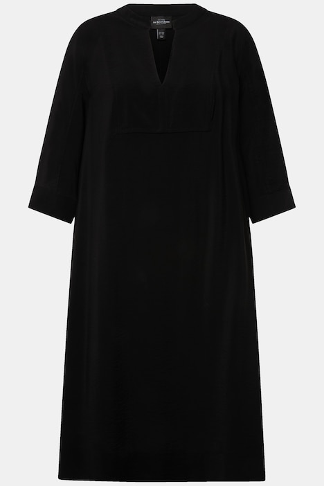 Midikleid, Struktur, A-Linie, Tunika-Ausschnitt, 3/4-Arm