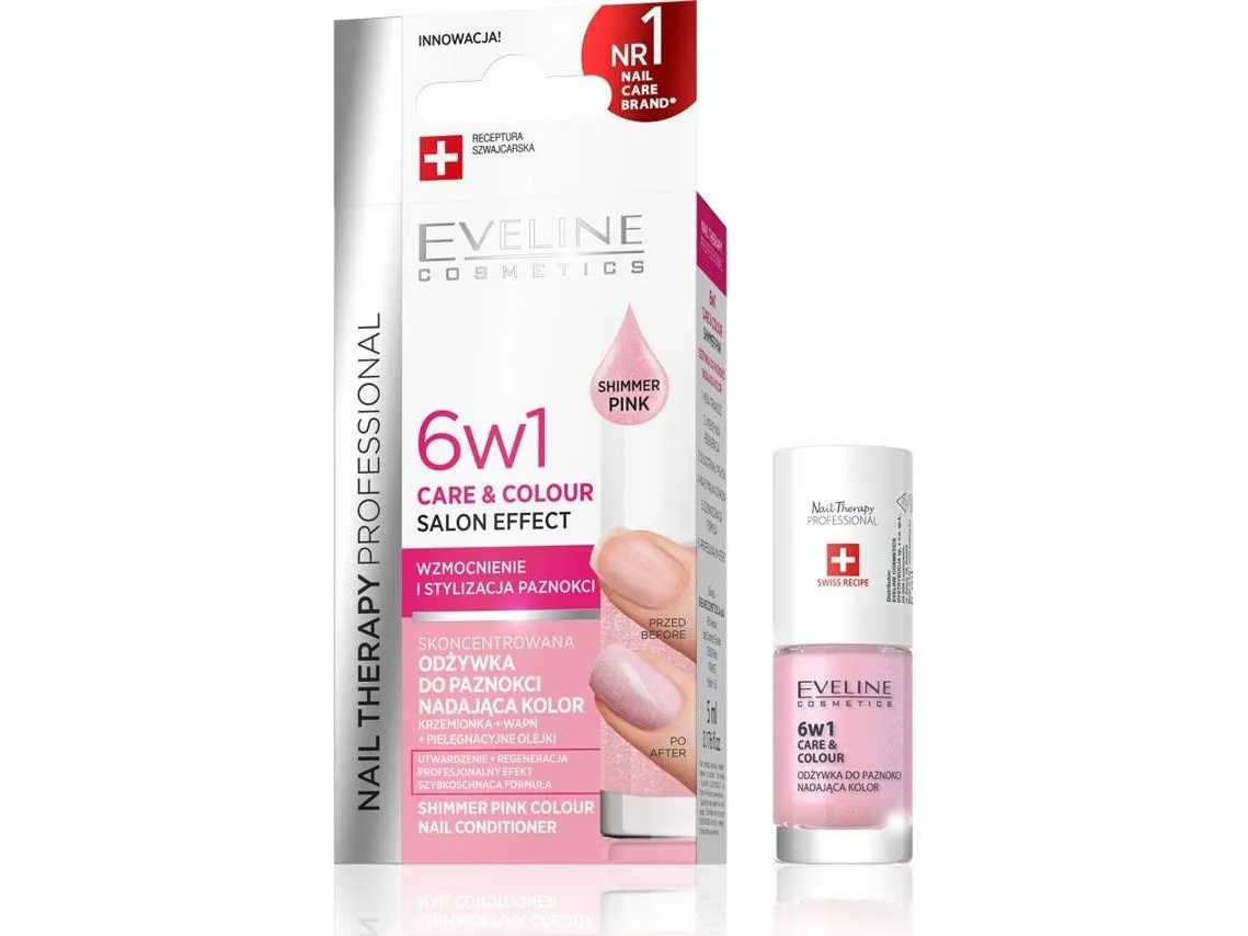 EVELINE_Nail Therapy Professional 6in1 Care & Colour Nail Conditioner Shimmer Pink 5ml