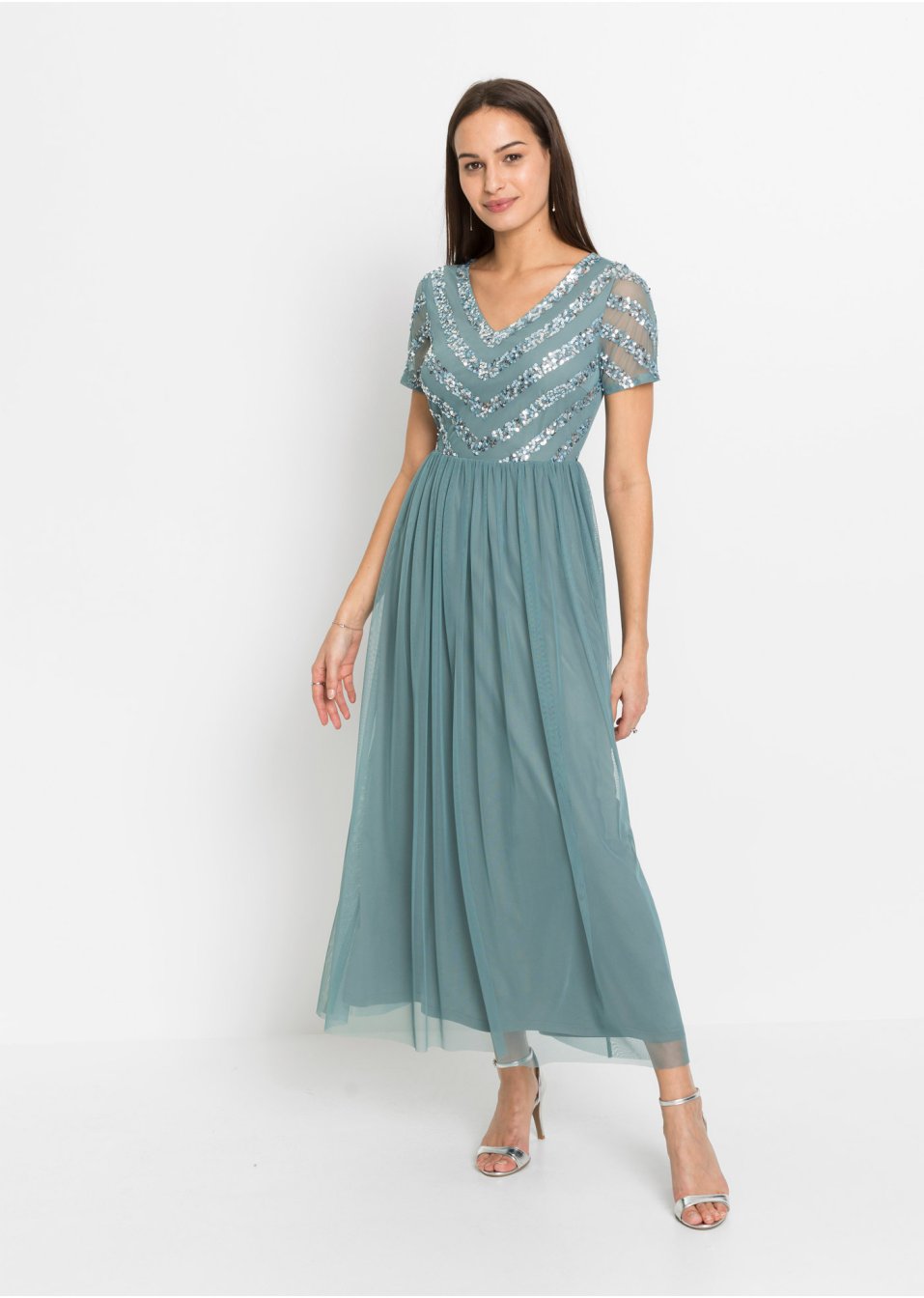 Robe longue à paillettes