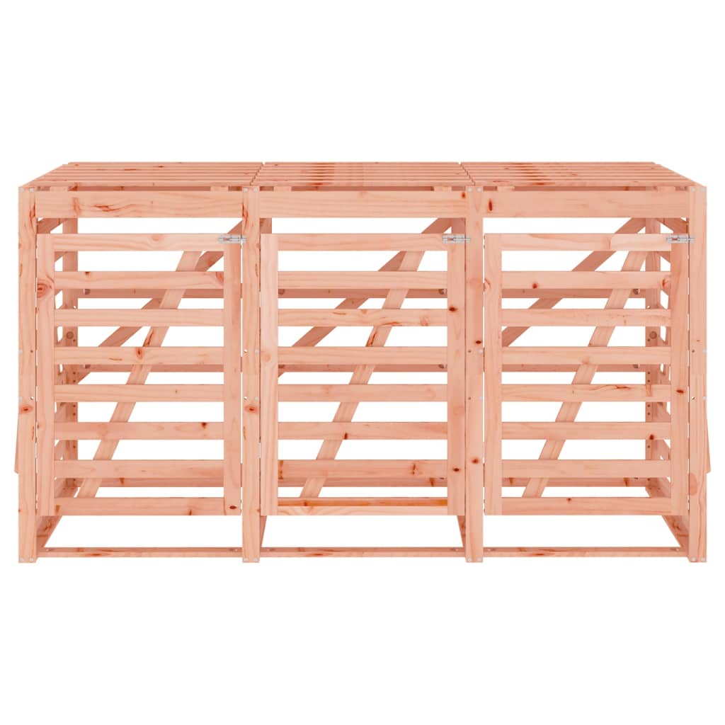 Abri pour poubelle triple sur roulettes bois massif douglas