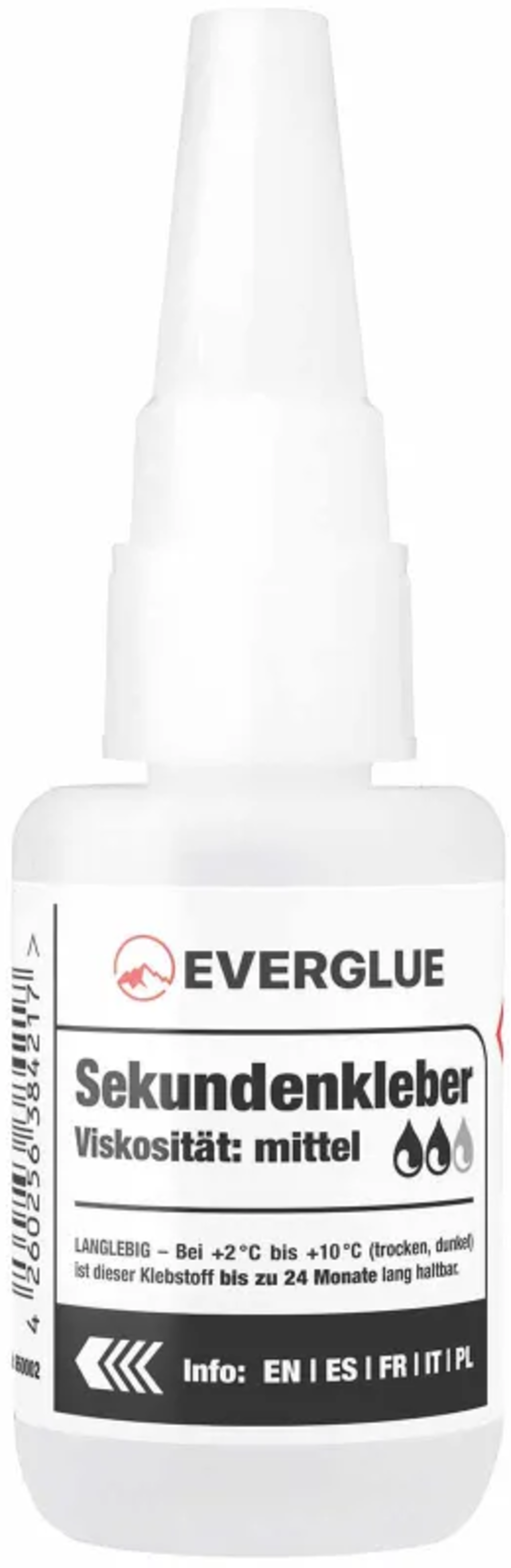 Everglue  Sekundenkleber, mittelflüssig (20 g)    Klebstoff mit Nadelverschluss