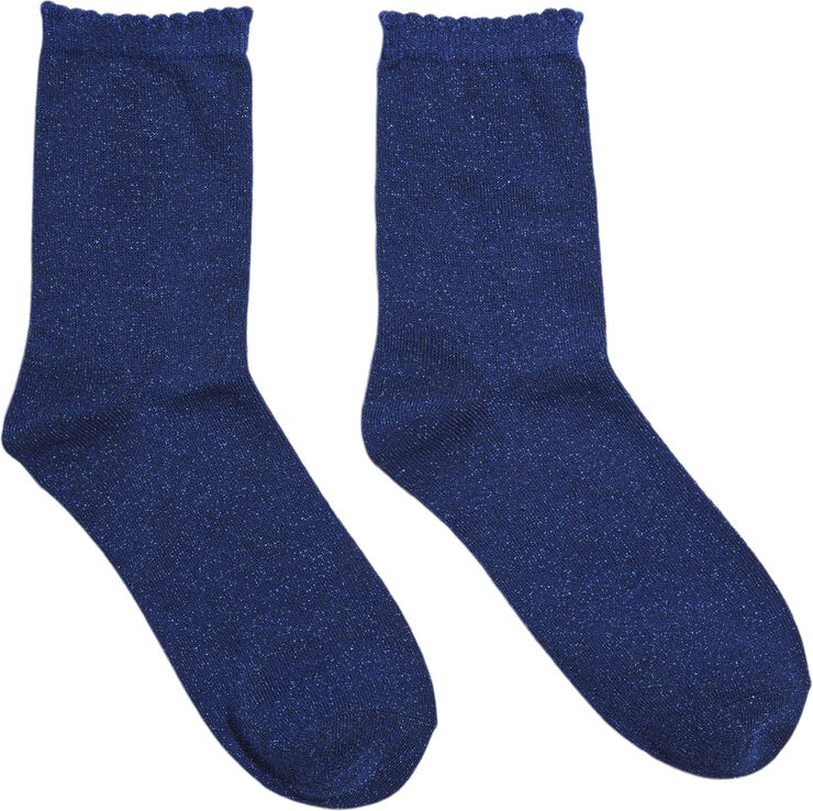 Pieces PCSEBBY GLITTER LONG 1 PACK SOCKS N Bellwether blue/toned lurex