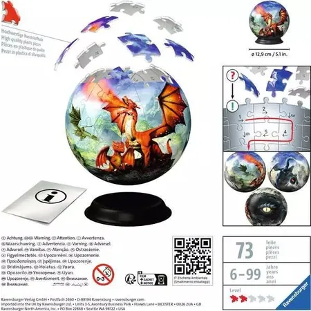 Ravensburger 3D Puzzle - Mystische Drachen, 73 Teile