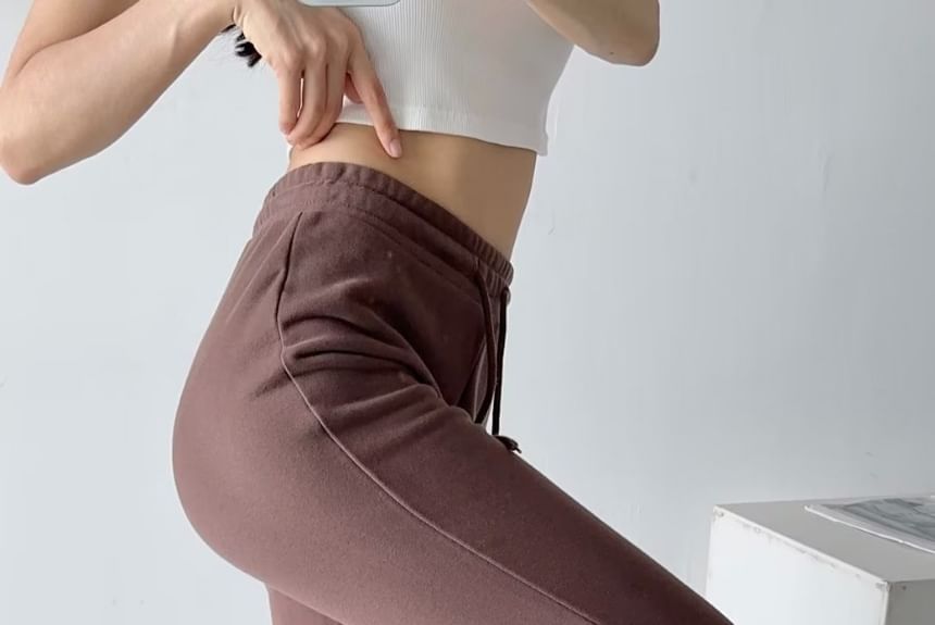 Yukis - Effen wijd uitlopende joggingbroek met trekkoord in de taille