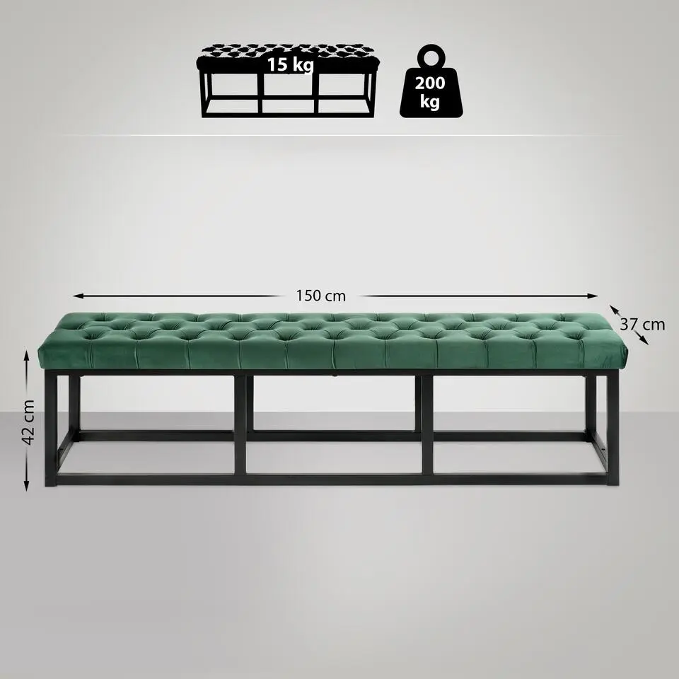 CLP 2-zits Bankje Polson 150 cm - groen